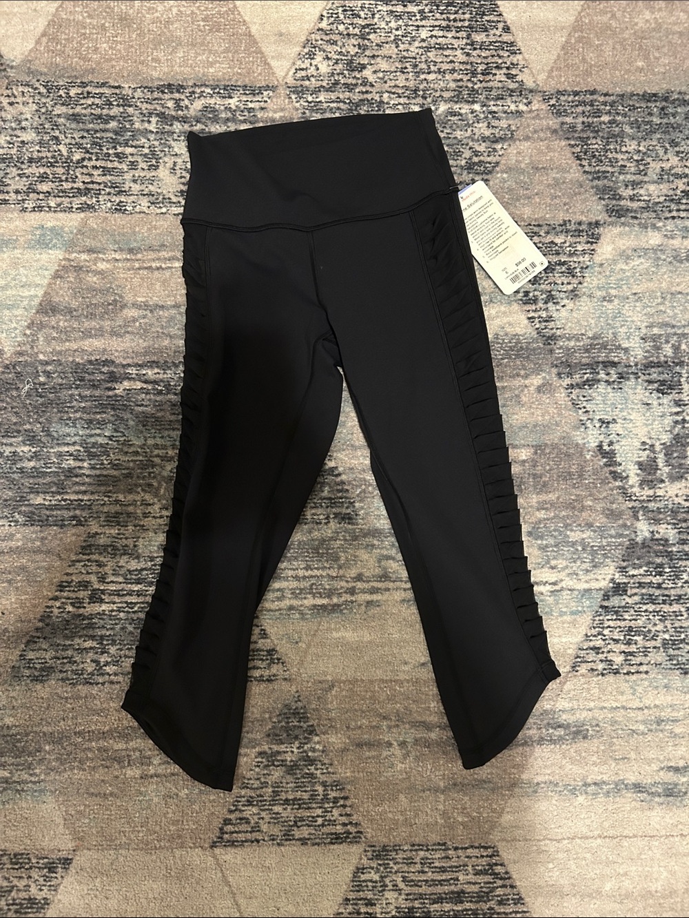 lululemon athletica Black Capri Leggings with Side Ruching